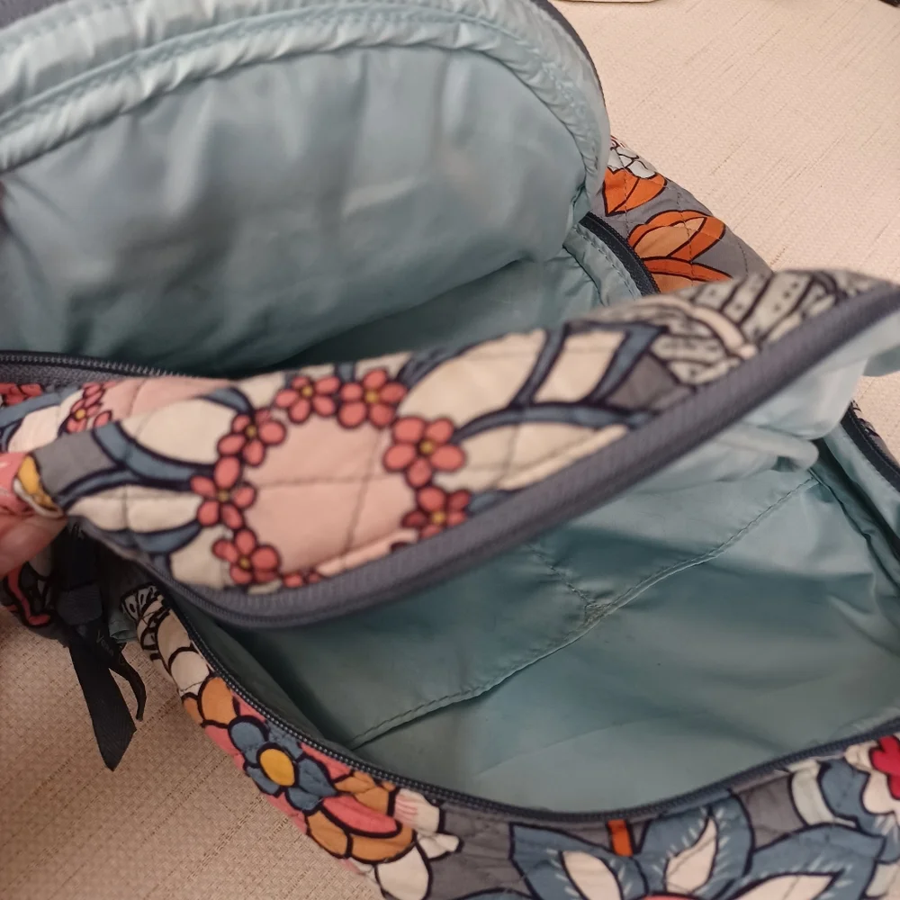 Vera Bradley Grey Floral Backback Bag - Picture 6 of 9